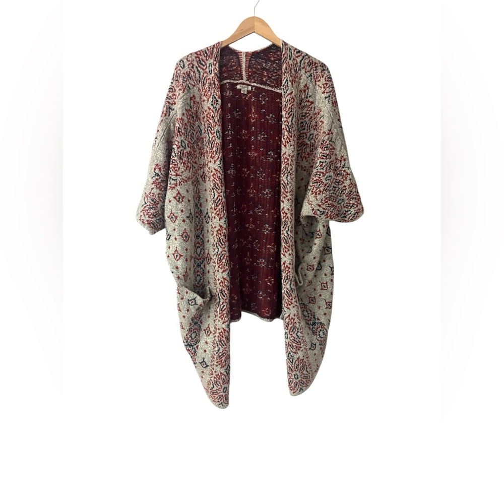 Lucky brand • boho diamond open front cardigan sweater